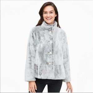 NWT gorgeous Kate Spade faux fur peplum coat